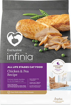 Exclusive Infinia Chicken & Pea Recipe All Life Stages Cat & Kitten Food